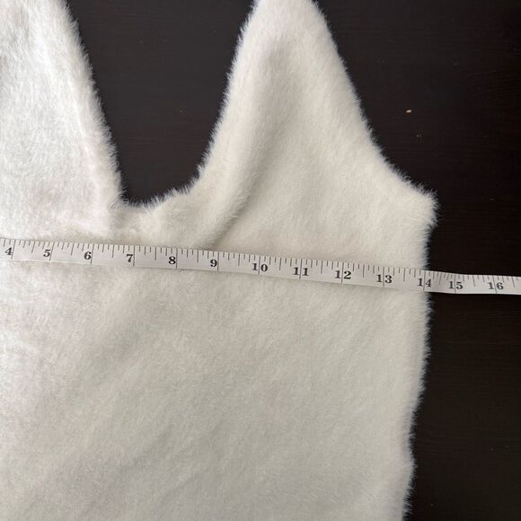 Gymshark x Whitney Simmons Eyelash Knit Midi Tie Up Halter Neck Top Sz M White - Picture 7 of 8